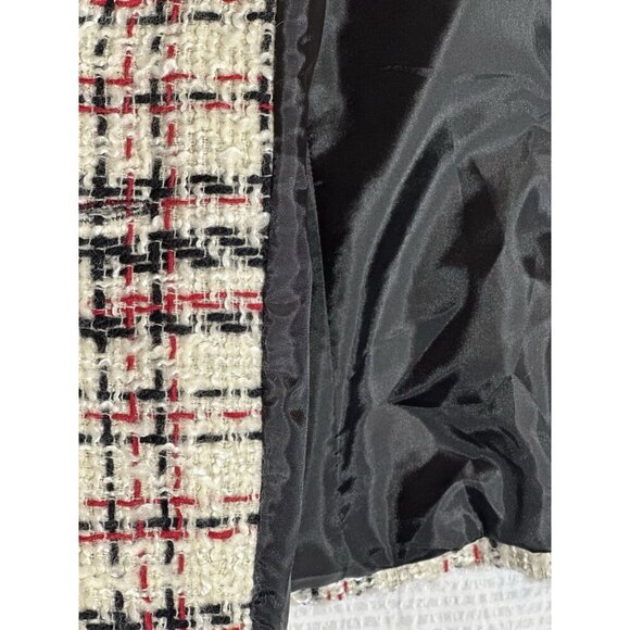 Talbots Tweed Wool Blend Blazer Jacket Red/Black/White Size 4 - Picture 6 of 16